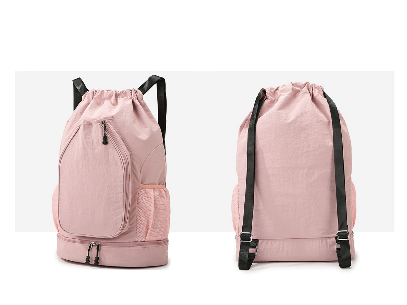 客製化輕量帶獨立鞋層羽球束口袋運動後背包-C042