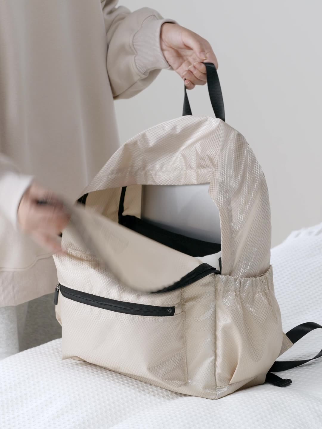 訂製日系可折疊旅行袋雙肩包後背包-C049