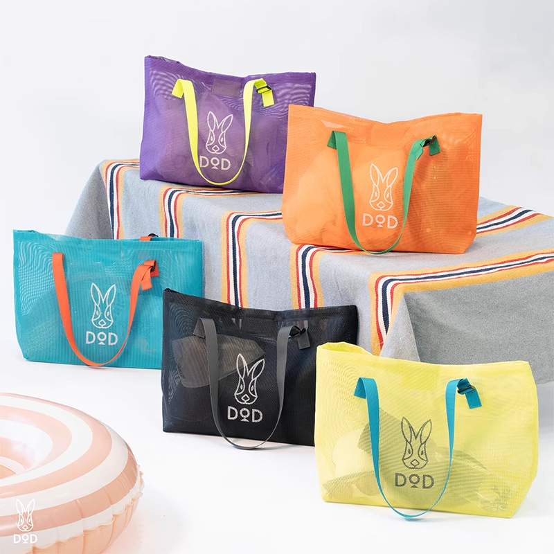 工廠訂製多巴胺色大容量肩背包沙灘包托特包環保袋-E121