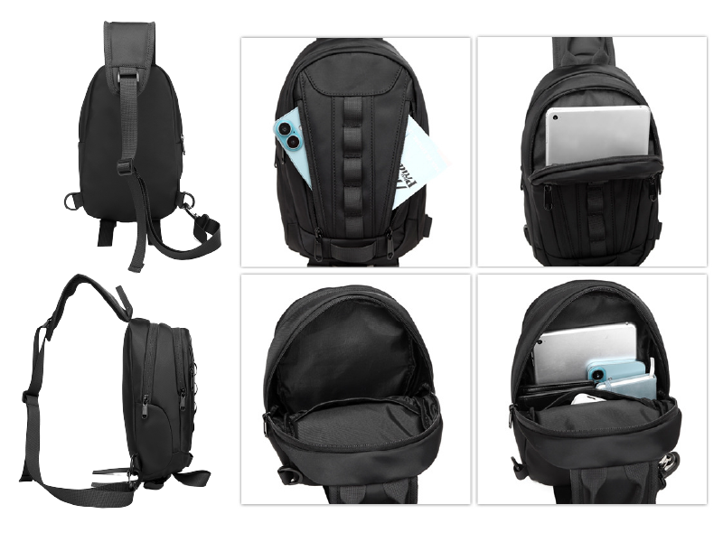 客製化都會工裝單肩胸包斜背包-G096