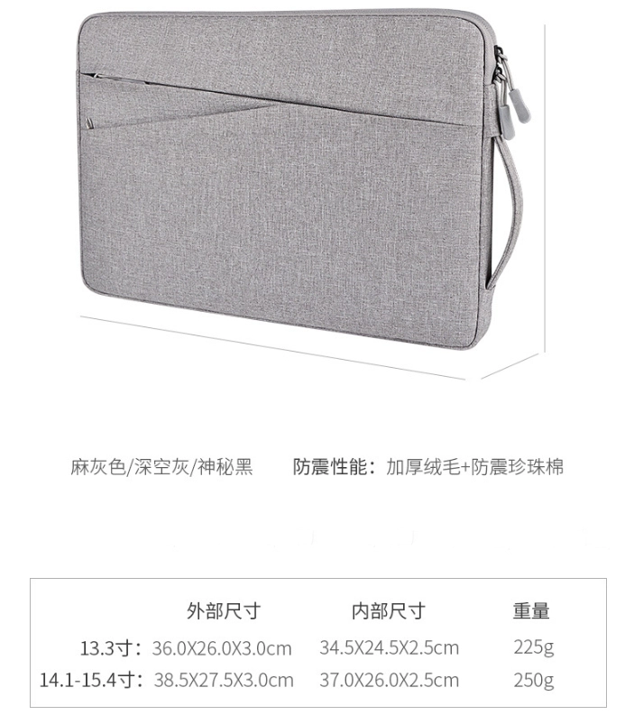 客製化都會內膽筆電包-尺寸資訊