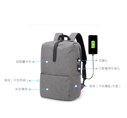 工廠訂做學院風電腦後背包