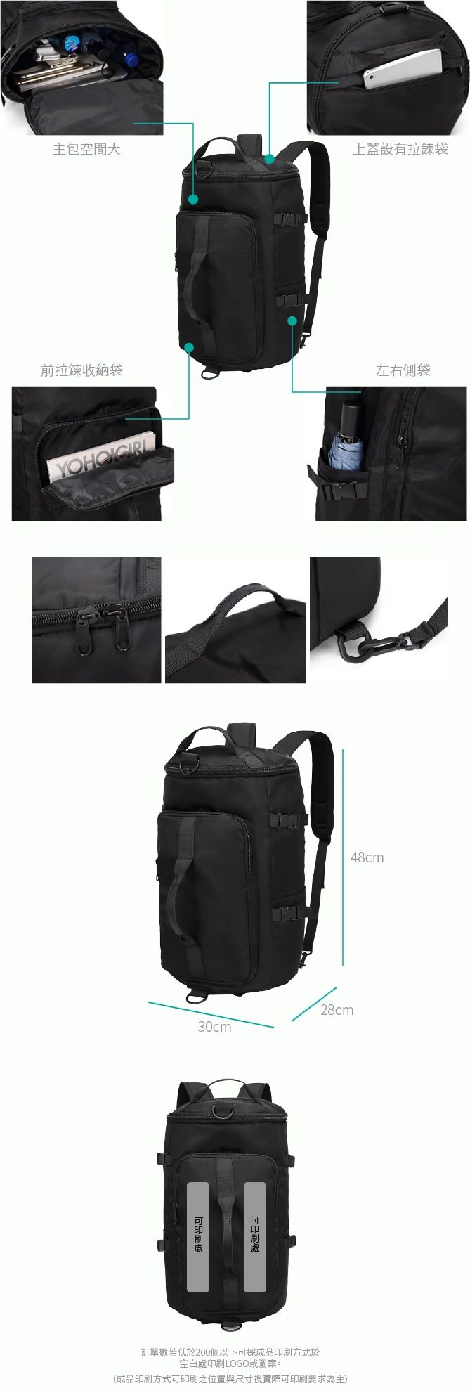 日系三用休閒背包主圖客製日系休閒雙肩三用手提肩背側背後背包B166台灣專業包包代工廠/內容量
