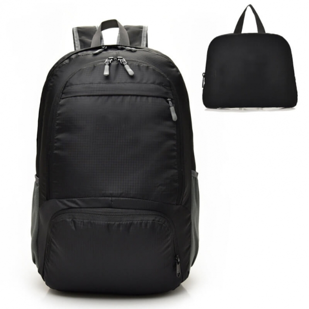 訂做時尚運動摺疊收納後背包環保雙肩包