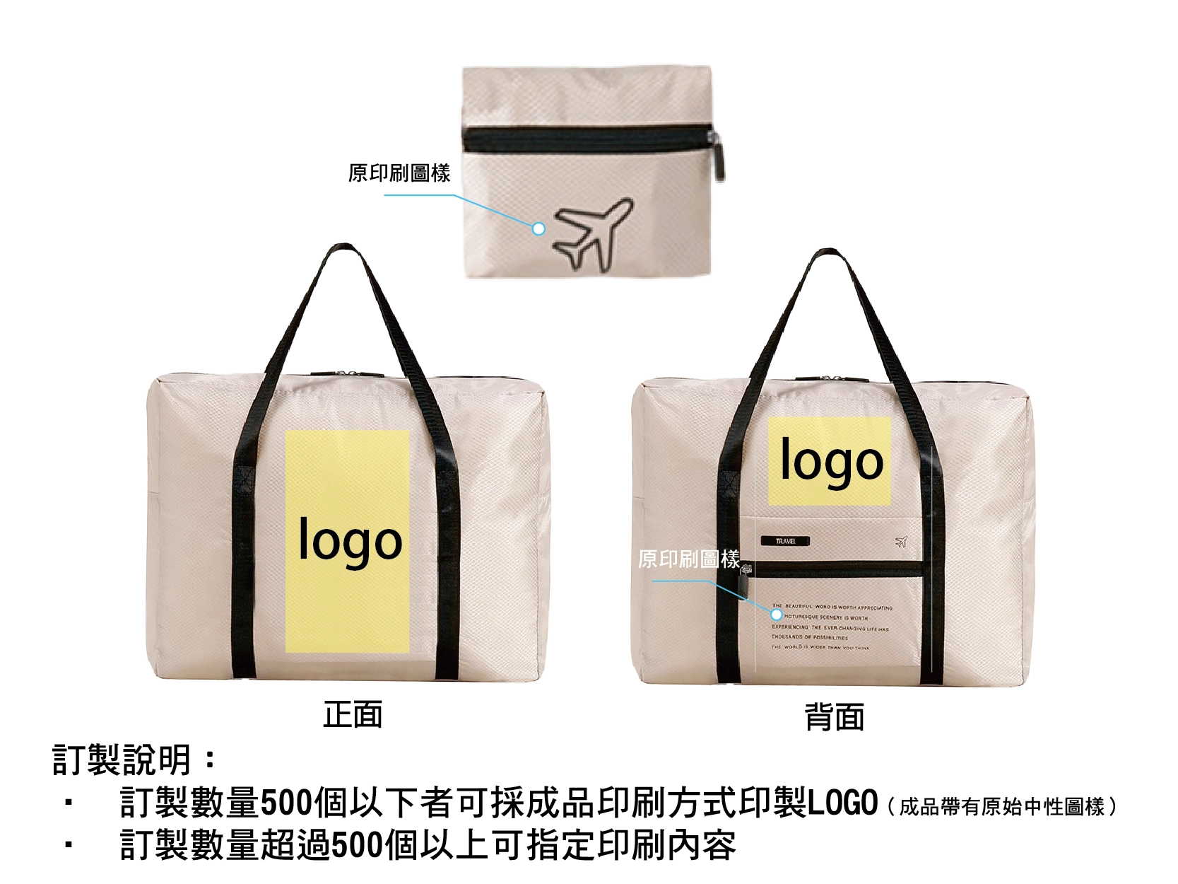 收納袋環保袋可折疊旅行包訂製說明