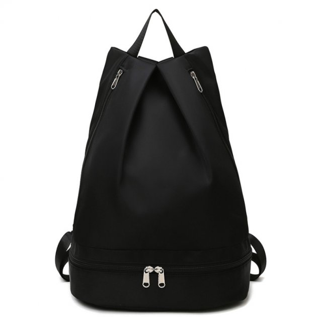 工廠代工純色獨立鞋層後背包運動雙肩包