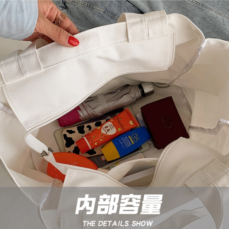 大容量環保袋實拍圖客製日系帆布包環保袋購物袋托特包E051企業禮贈品包袋訂製/內容量