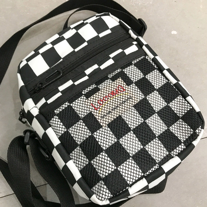 棋盤格款生活擺拍客製化日系隨行包生活小包側背包F041台灣專業包包代工廠