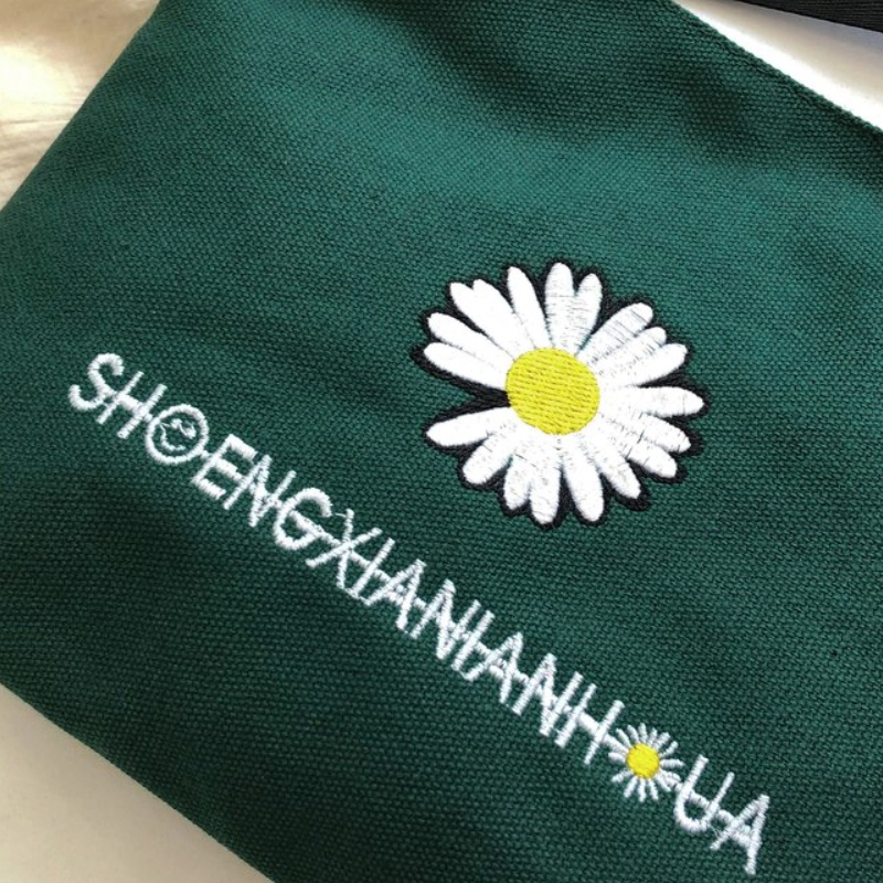 日系生活小包(綠色)刺繡近照