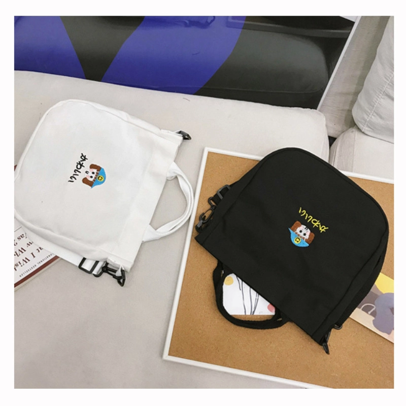 可愛文青刺繡外觀展示訂製韓系休閒手提袋斜背包側背包F049企業禮贈品包袋訂製