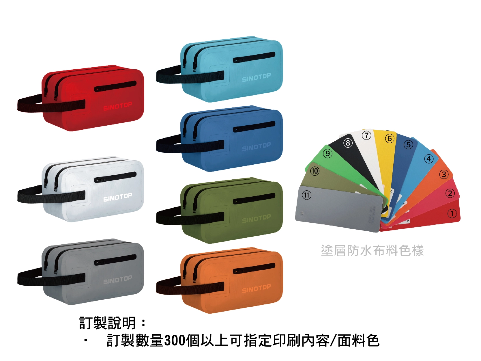 經典防水盥洗包手提包收納包(S022)訂製數量300以上可指定印刷內容和面料色