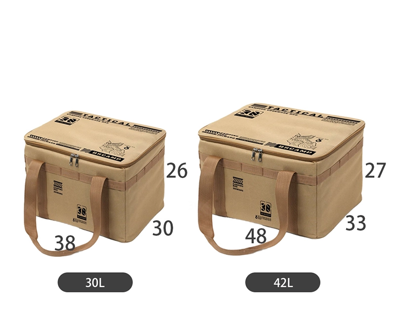 露營收納提袋/分隔收納箱尺寸標示：30L和42L