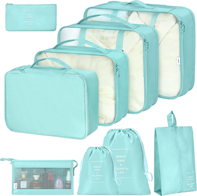 工廠訂製旅行旅行套組分格袋收納袋收納包八件組
